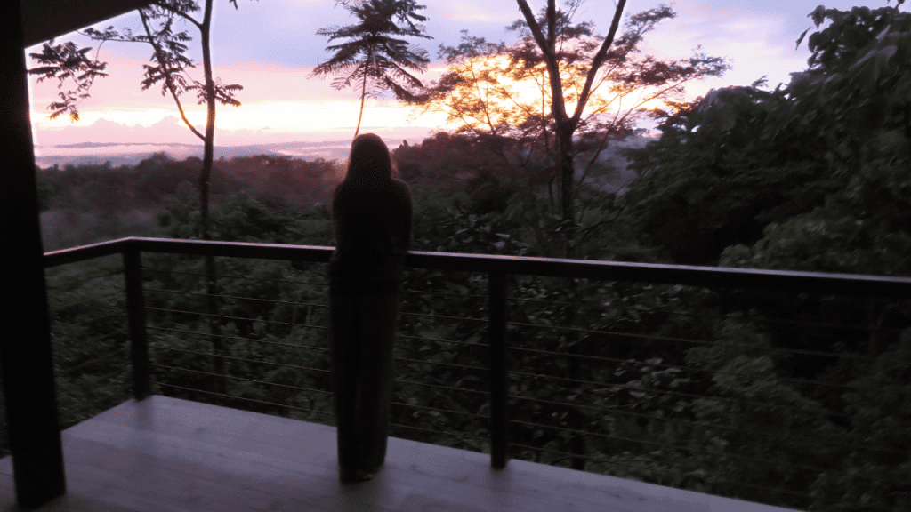 Sunset at off the grid home