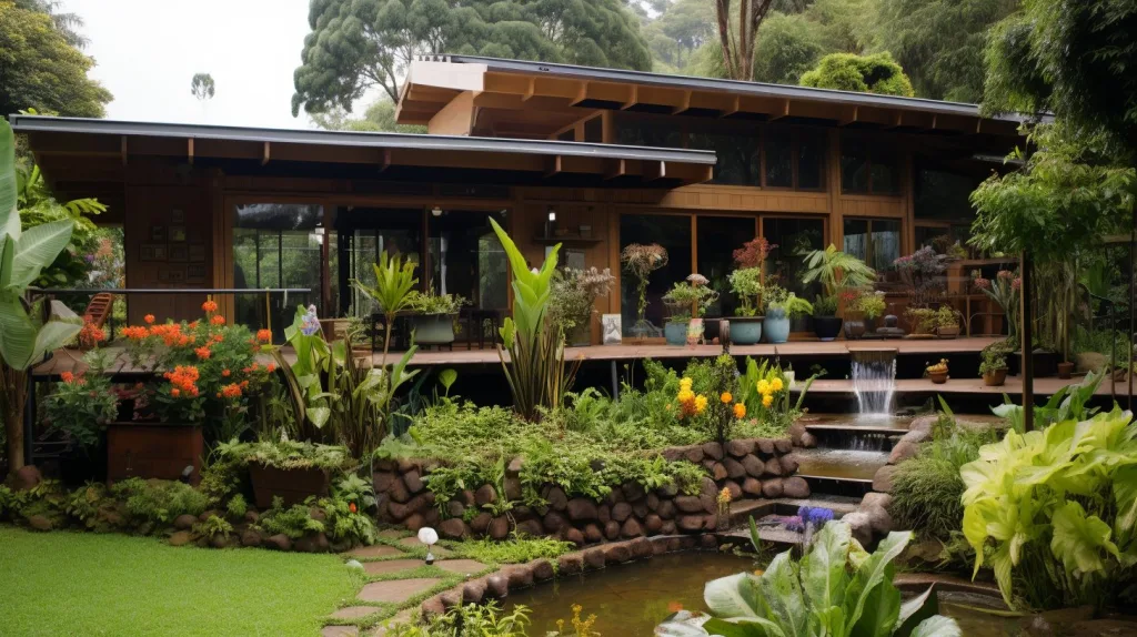 A home in the rainforest, Costa Rica, using greywater systems, showcasing the beauty of water reuse in everyday life