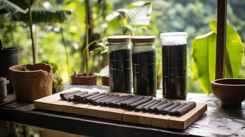A image of Activated carbon filters made at an off the grid home in the rainforest, costa rica