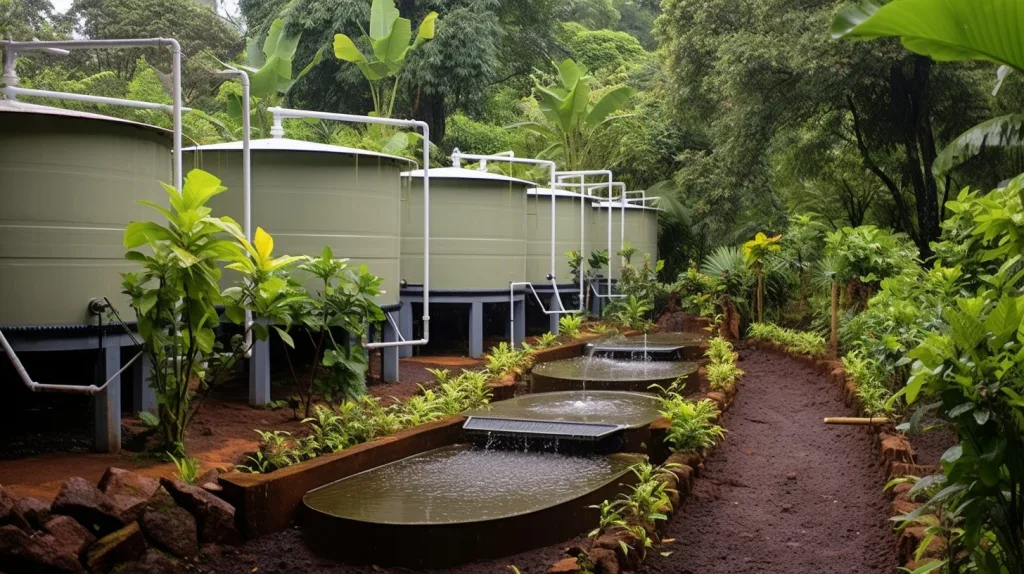 a collection of rainwater tanks