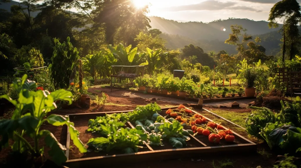 An off-grid vegetable garden