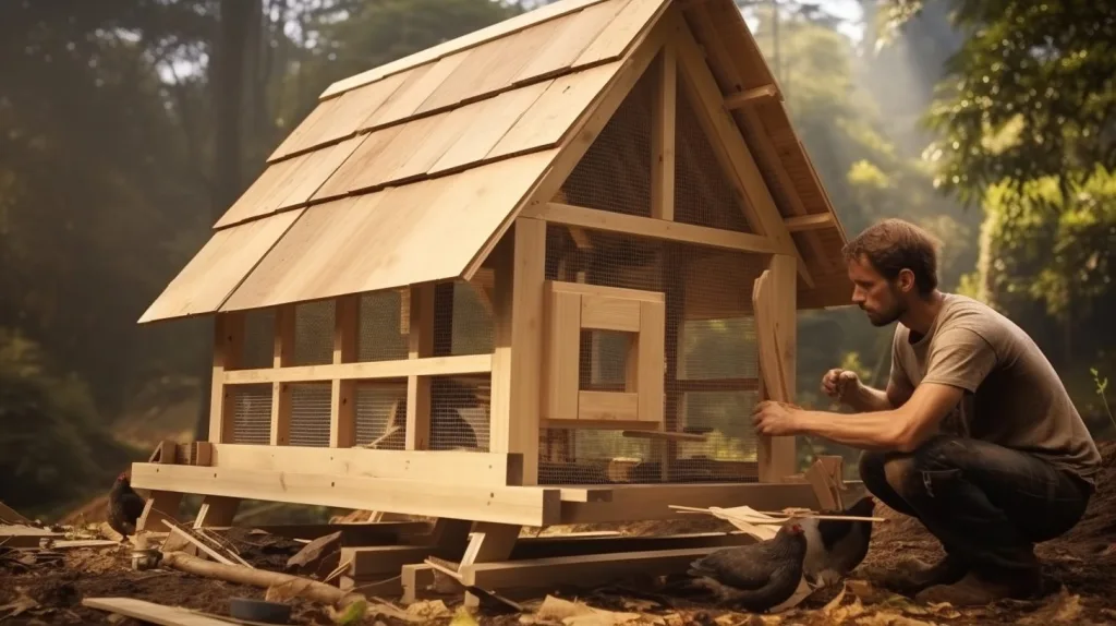 A budget friendly DIY style chicken coop being built