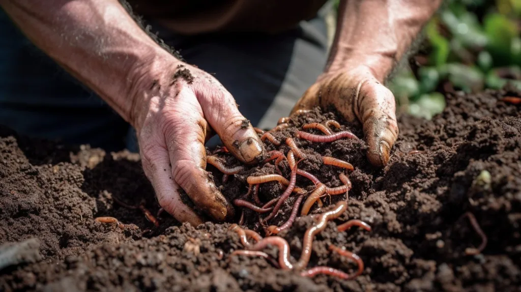 A farmer creating Compost Bins and Worm Farms