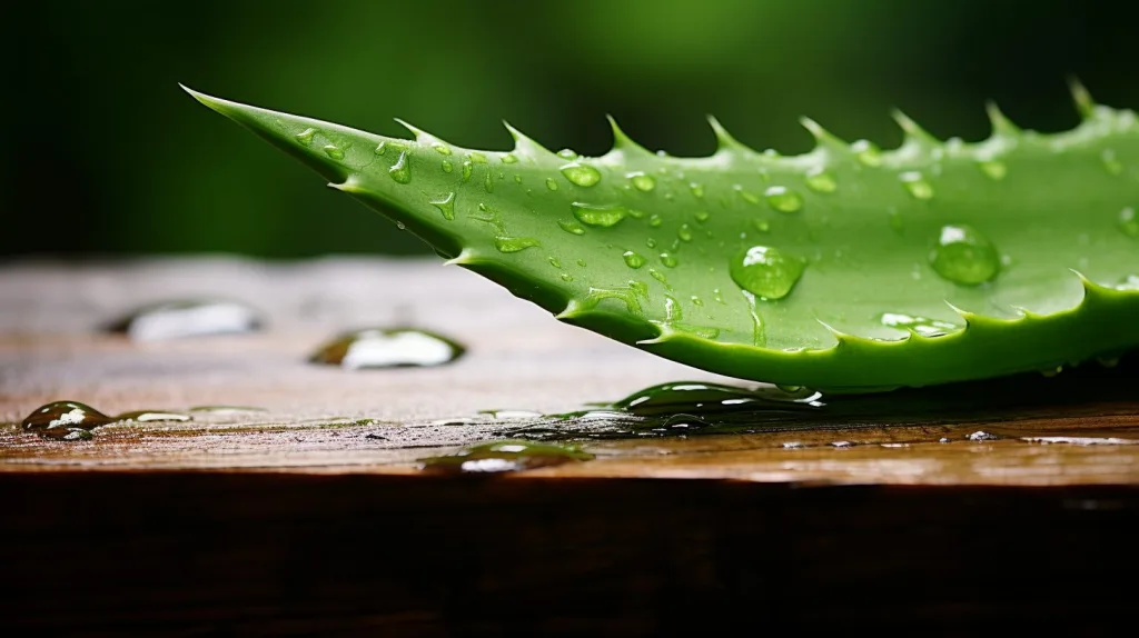 Aloe Vera displayed on wooden table