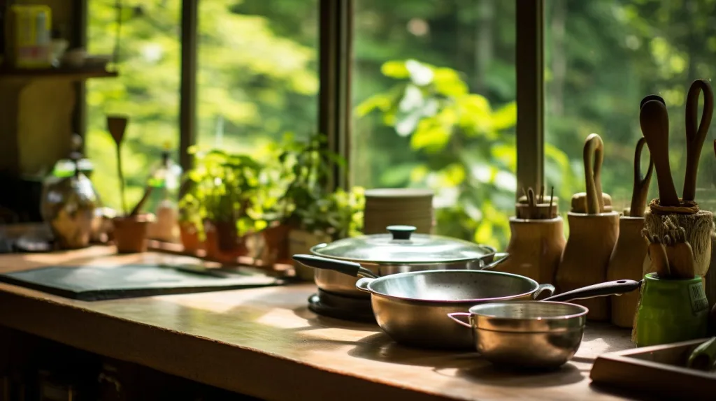 Eco-Friendly Cookware displayed on kitchen counter