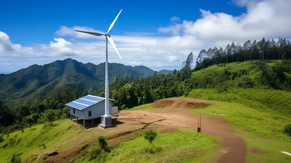 Wind and Solar power working together and storing energy
