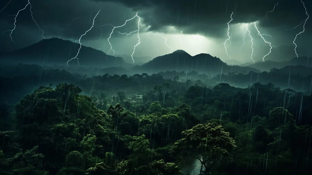 severe weather in the rainforest