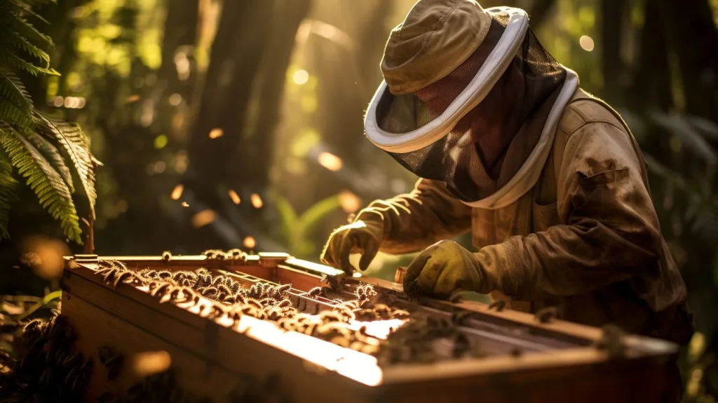 The act off keeping bees in an off-grid lifestyle