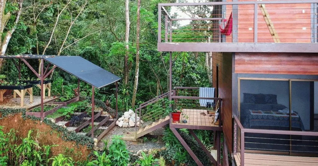 An off the grid home illustrating the need for growing your own food