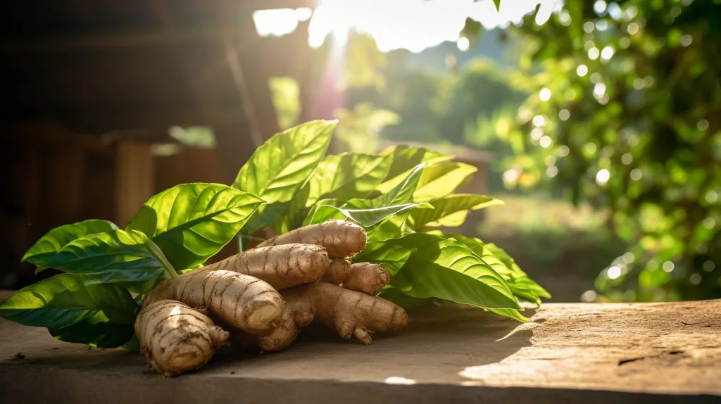 Ginger on wooden table