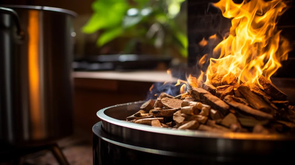 A kitchen stove using wood pellets to generate biomass energy