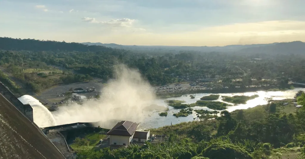 Hydro Power Dam releasing a huge amount of water