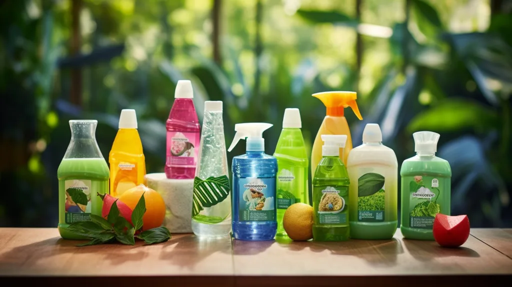a variety of eco-friendly cleaning products