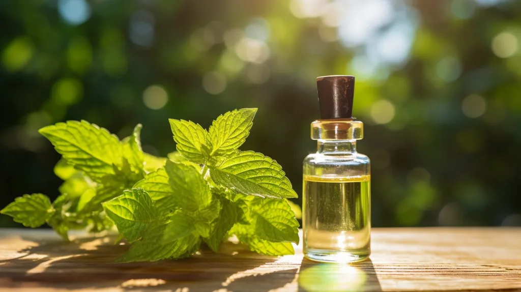 Peppermint Essential Oil outside in the jungle