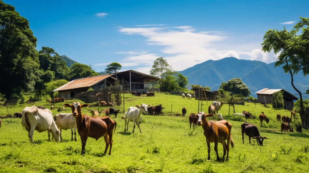 An off-grid farm with goats roaming the backyard