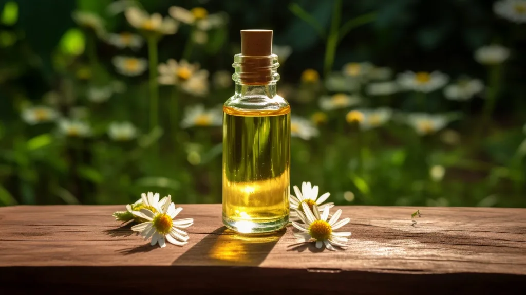 Roman Chamomile Oil outside in the jungle