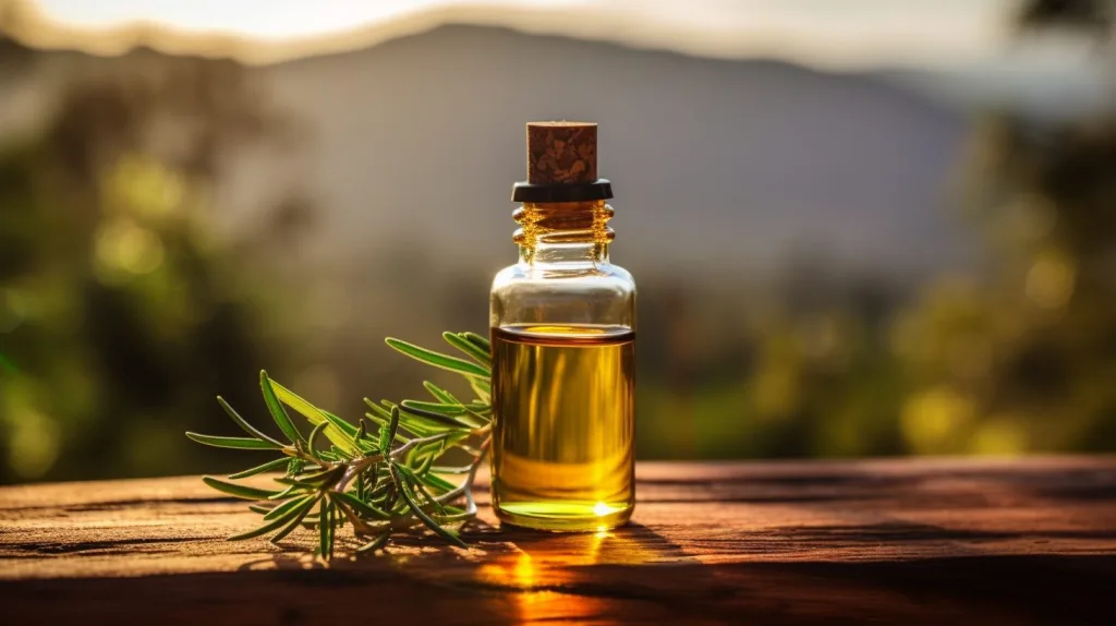 Rosemary Essential Oil outside in the jungle
