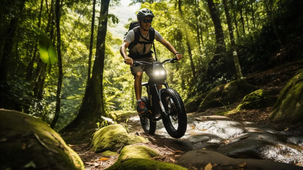 An electric mountain bike being tested off-grid