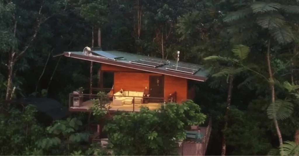 The Fusion Home roof with solar hot water heater and solar panels