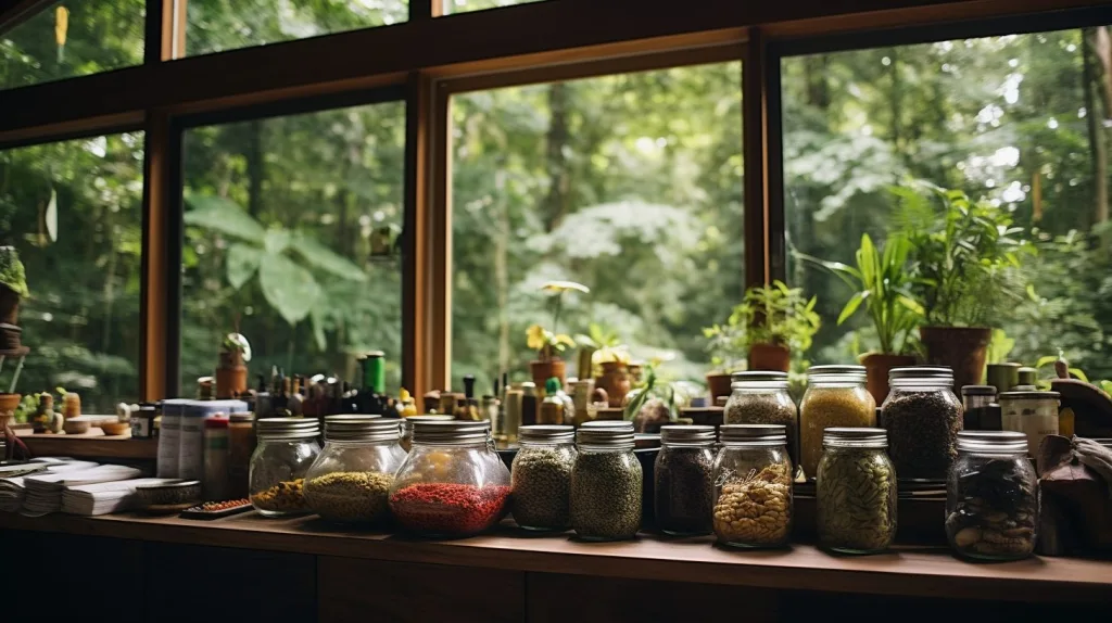 A well organized sustainable off-grid kitchen