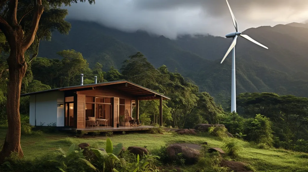 An off-grid cabin in Costa Rica with wind power
