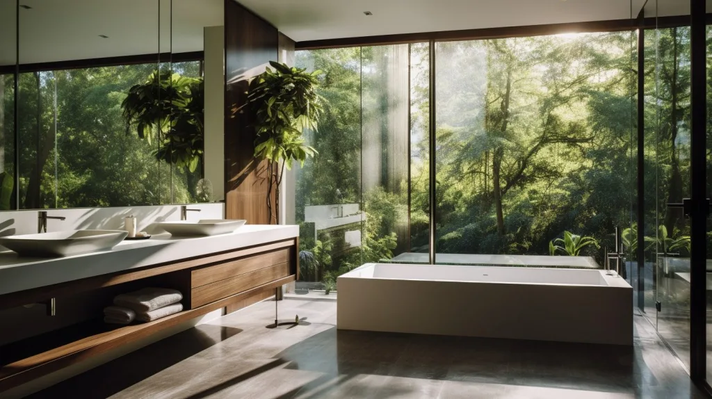 Water efficient bathroom in the rainforest of Costa Rica