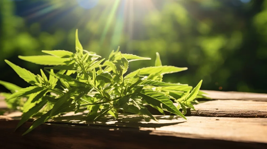 Valerian on wooden table