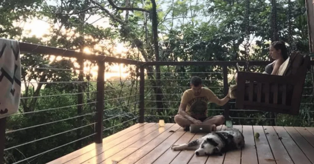 Matt and Amy enjoying an off-grid lifestyle