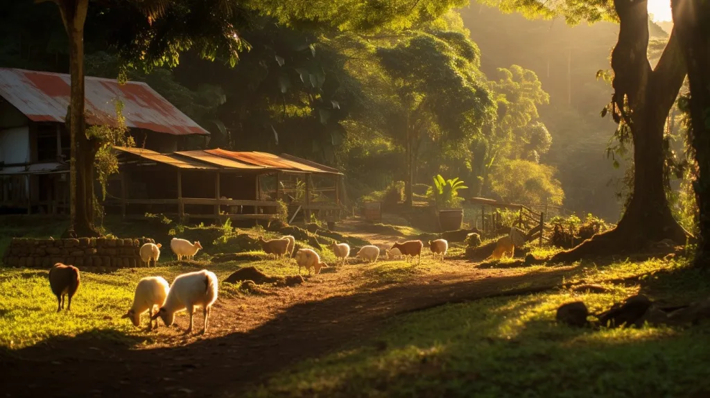 An off-grid property with livestock roaming the grounds