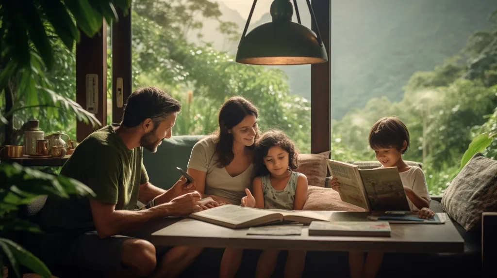 A family practicing alternate education together