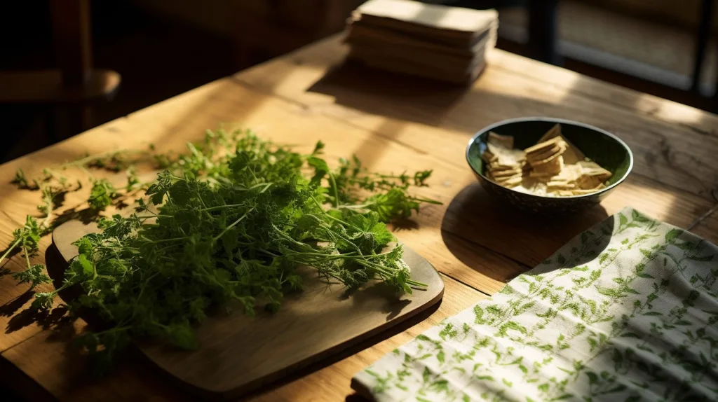 Catnip herb on wooden table