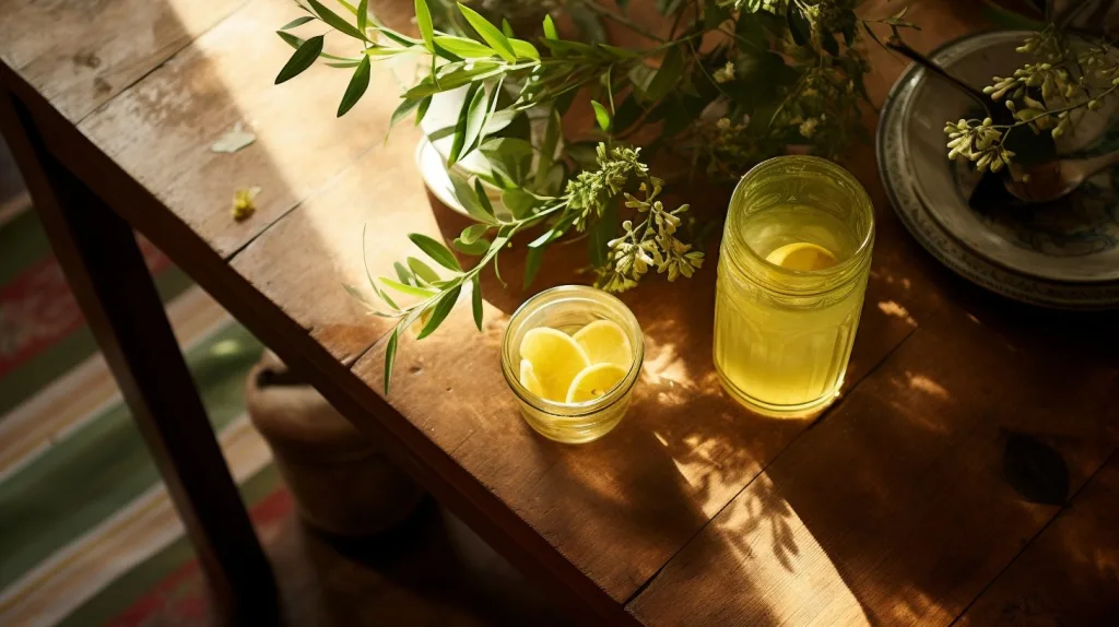 Citronella herb on wooden table