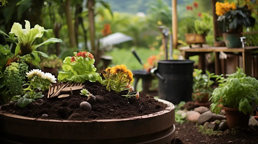 A compost worm farm outside in an off-grid homestead