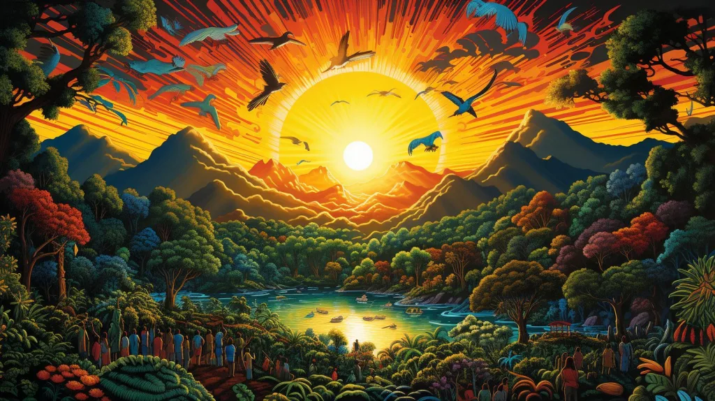 A thought provoking image that represents the principles of sustainable living