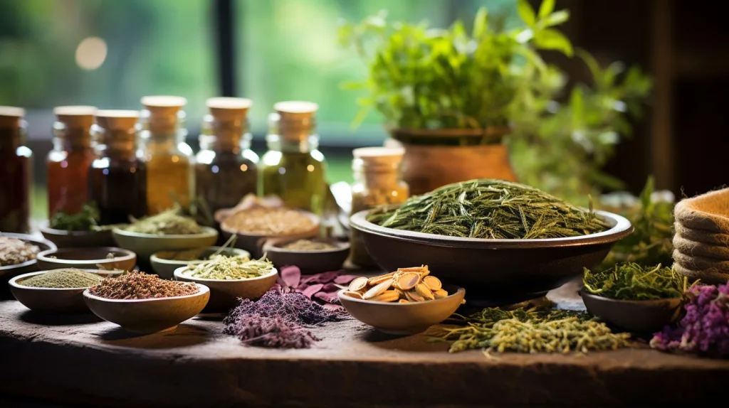 A selection of herbal medicines