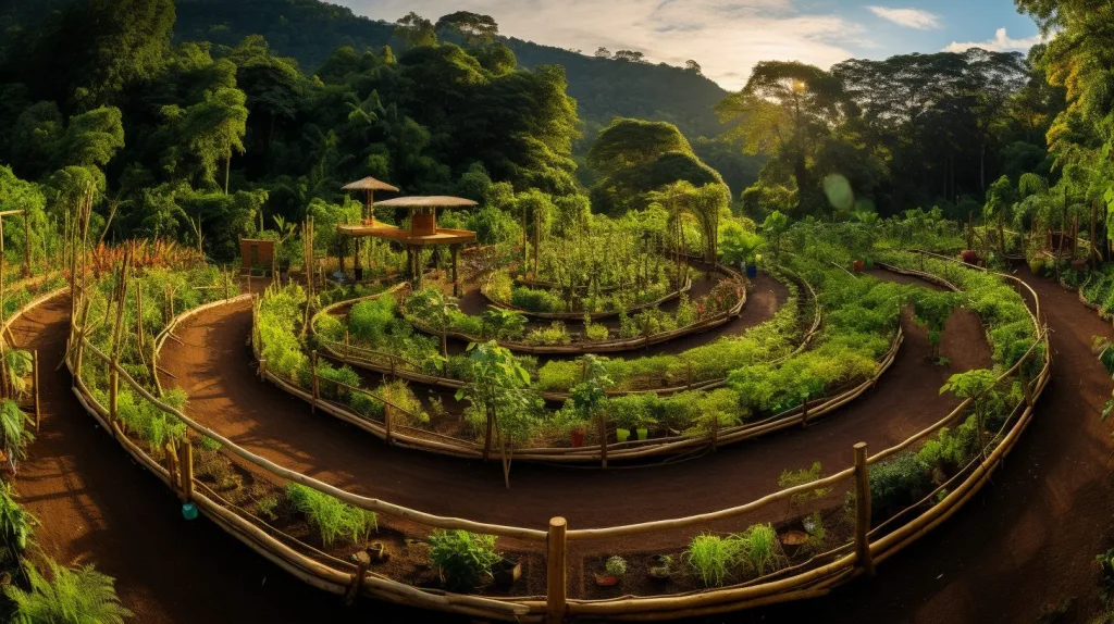A well thought out food forest at an off-grid property