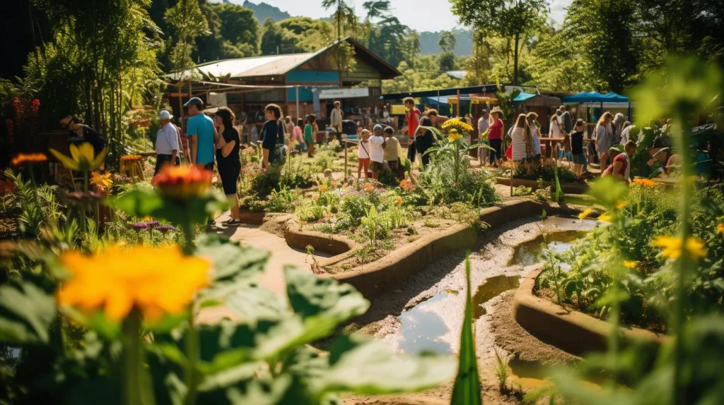 A community practicing sustainable living