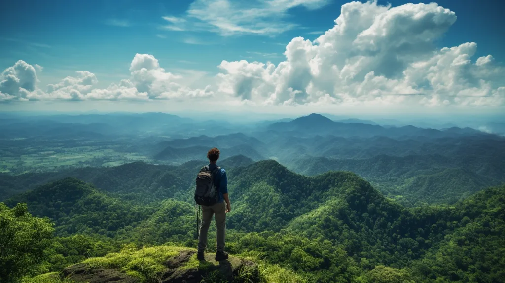 A hiker in a remote area