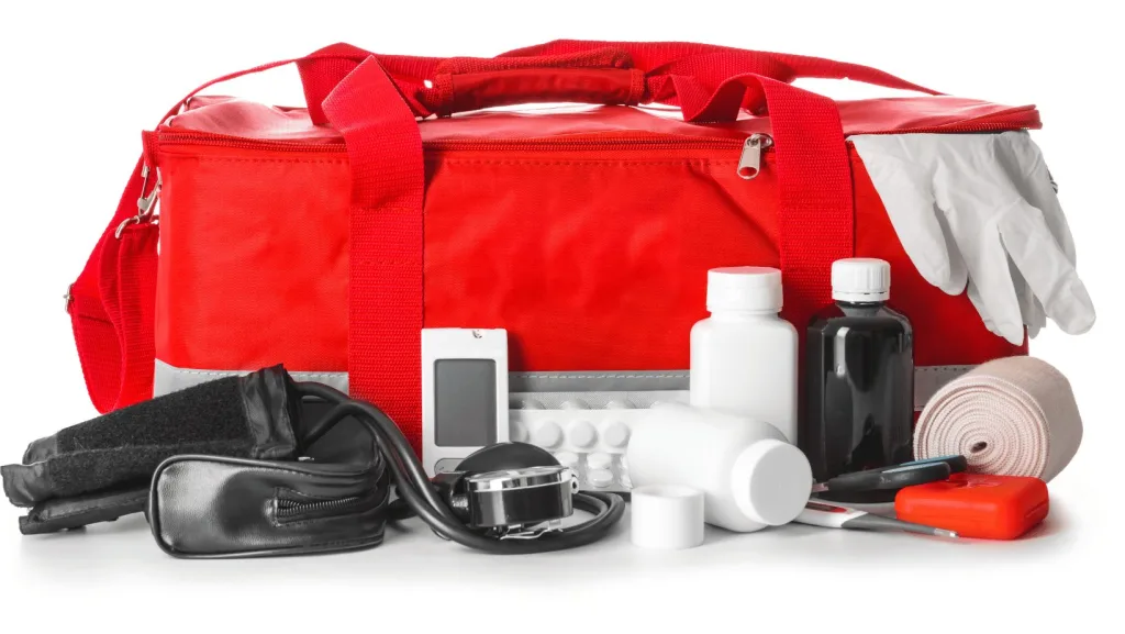 A first aid kit with vital supplies