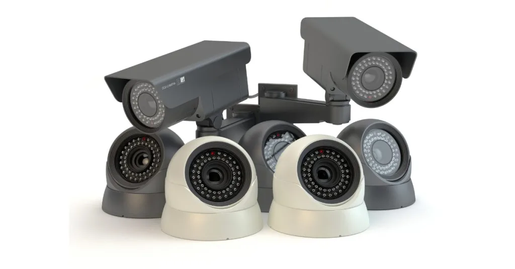A collection of security cameras