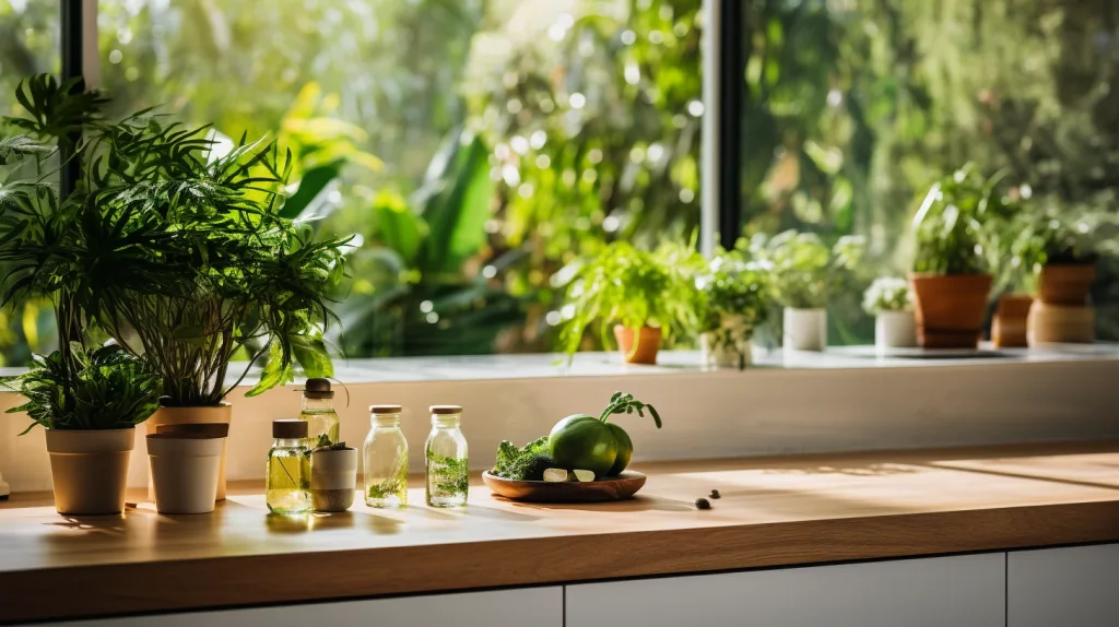 An extremely clean kitchen using green cleaning materials