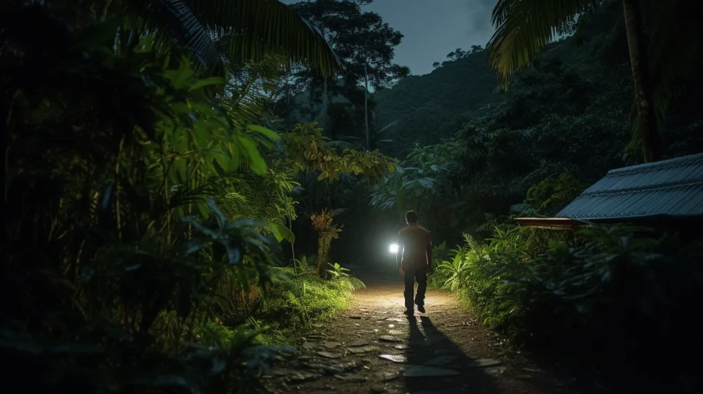 A man setting off an off-grid security camera