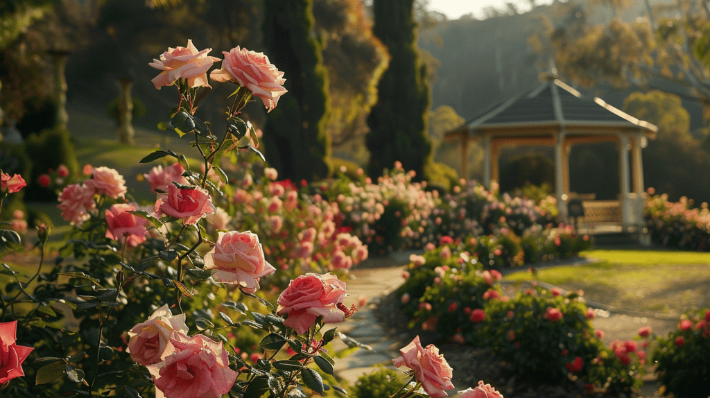 A stunning rose garden
