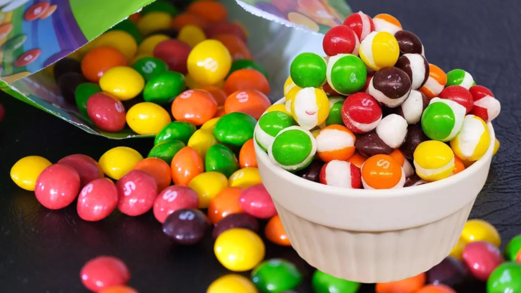 skittles before and after freeze drying